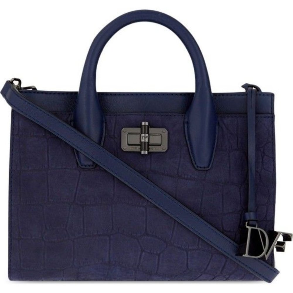 Diane von Furstenberg 440 Gallery Large Embossed Crocodile Leather Tote